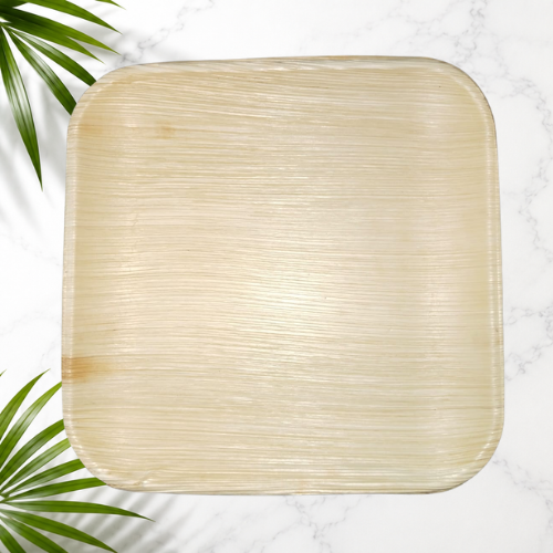 08 Inch Square Areca Plate